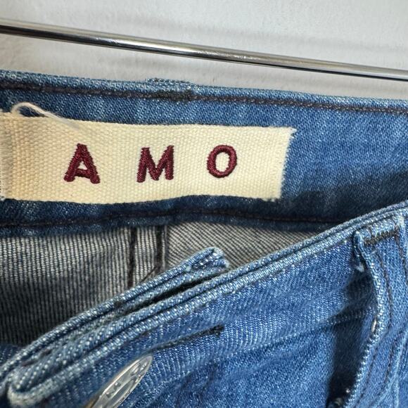 AMO  Stix Crop Ankle Jeans Bluebeam Stretch Blue Preppy Women's 27 - Picture 10 of 12